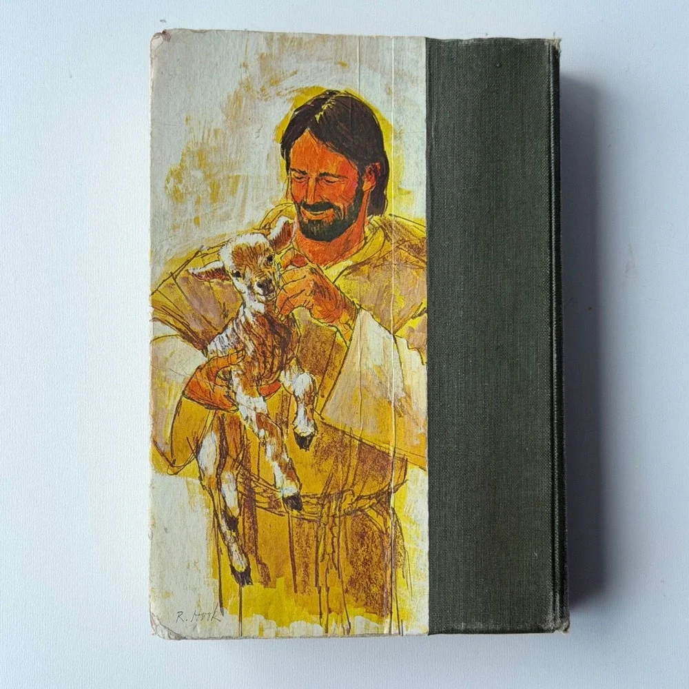 The Children's Living Bible Green Vintage 1972 Tyndale Paraphrased Illustrated